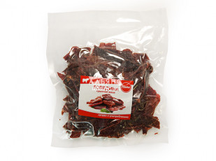 Горбуша теша (брюшки) холодного копчения: Говядина вяленая (строганина)