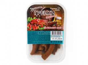 Мясо свинины по-кавказски: Сурские гренки Камчатский краб (100 гр)